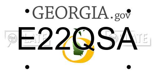 E22QSA Georgia License Plate