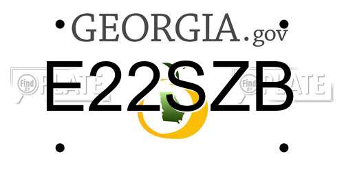 E22SZB Georgia License Plate