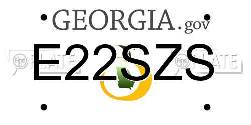 E22SZS Georgia License Plate