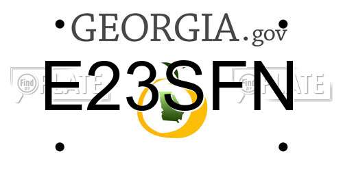 E23SFN Georgia License Plate