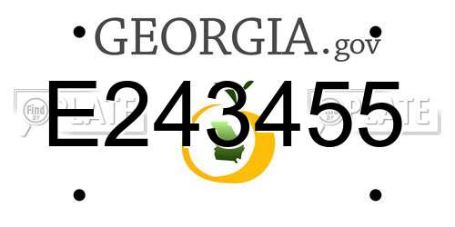 E243455 Georgia License Plate