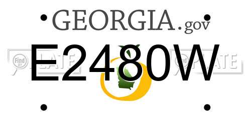 E2480W Georgia License Plate