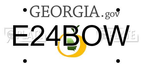 E24BOW Georgia License Plate