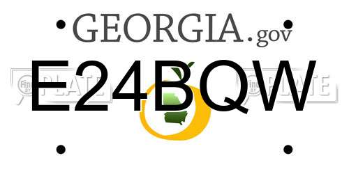 E24BQW Georgia License Plate