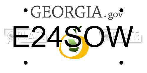 E24SOW Georgia License Plate