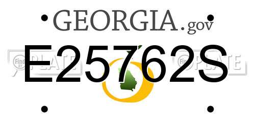 E25762S Georgia License Plate