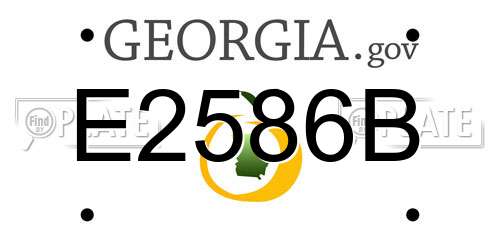 E2586B Georgia License Plate
