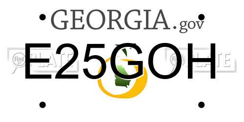 E25GOH Georgia License Plate