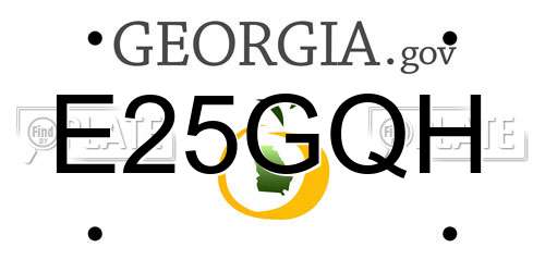 E25GQH Georgia License Plate