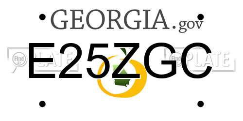 E25ZGC Georgia License Plate