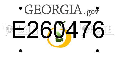 E260476 Georgia License Plate