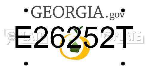 E26252T Georgia License Plate