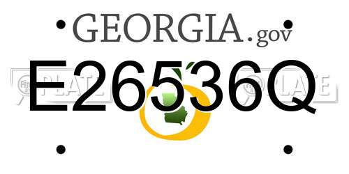 E26536Q Georgia License Plate