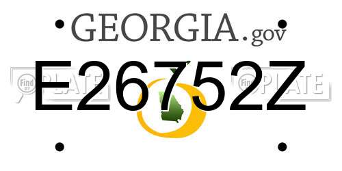 E26752Z Georgia License Plate