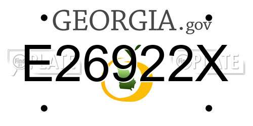 E26922X Georgia License Plate