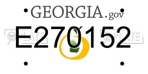 E270152 Georgia License Plate