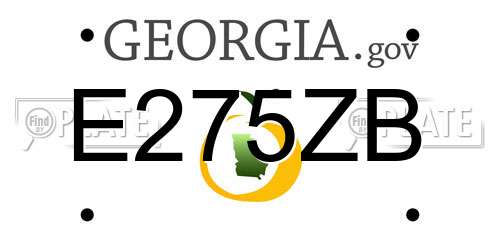 E275ZB Georgia License Plate