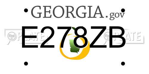E278ZB Georgia License Plate