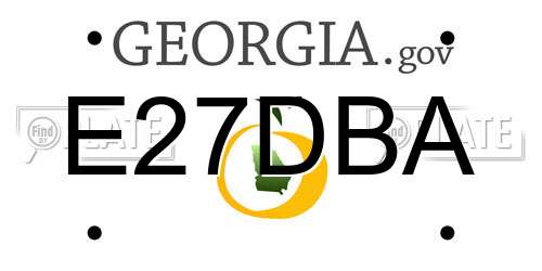 E27DBA Georgia License Plate