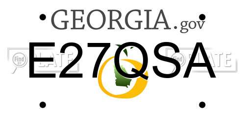 E27QSA Georgia License Plate