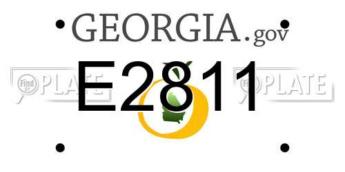 E2811 Georgia License Plate