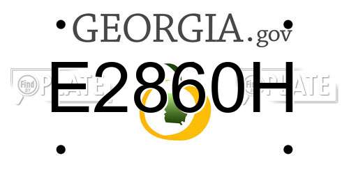 E2860H Georgia License Plate