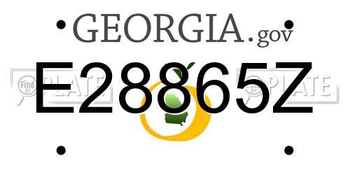 E28865Z Georgia License Plate