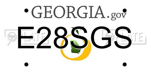 E28SGS Georgia License Plate