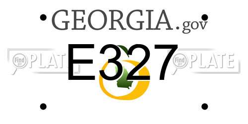 E327 Georgia License Plate
