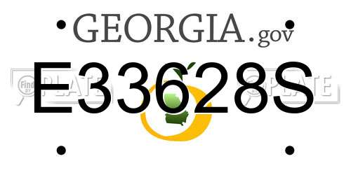 E33628S Georgia License Plate
