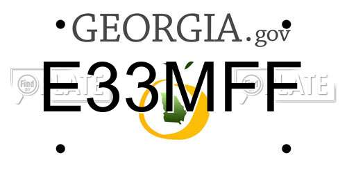 E33MFF Georgia License Plate