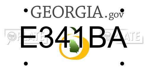 E341BA Georgia License Plate