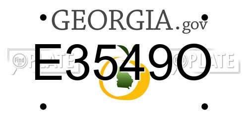 E3549O Georgia License Plate