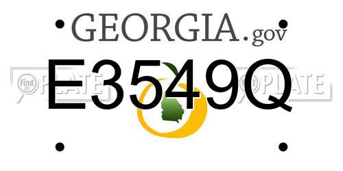 E3549Q Georgia License Plate