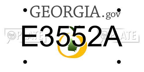 E3552A Georgia License Plate