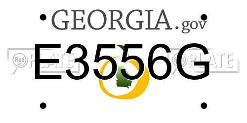 E3556G Georgia License Plate