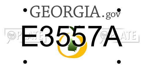 E3557A Georgia License Plate