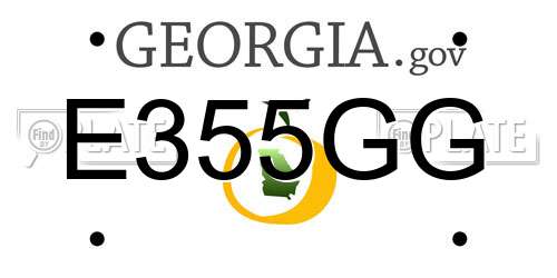 E355GG Georgia License Plate