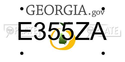 E355ZA Georgia License Plate