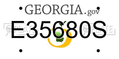 E35680S Georgia License Plate