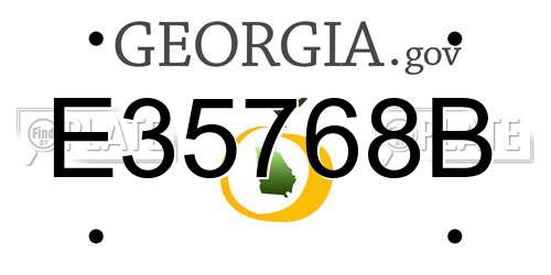 E35768B Georgia License Plate