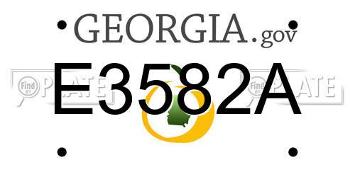 E3582A Georgia License Plate