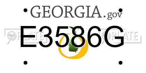 E3586G Georgia License Plate