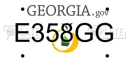 E358GG Georgia License Plate