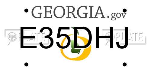 E35DHJ Georgia License Plate
