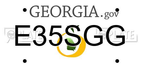 E35SGG Georgia License Plate