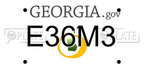 E36M3 Georgia License Plate