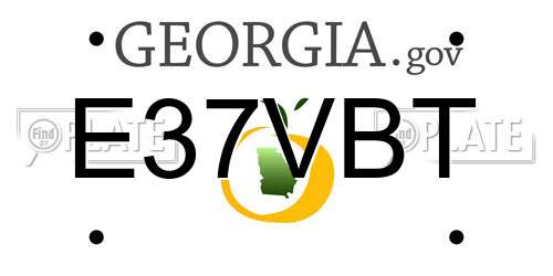 E37VBT Georgia License Plate