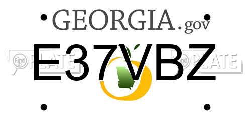 E37VBZ Georgia License Plate