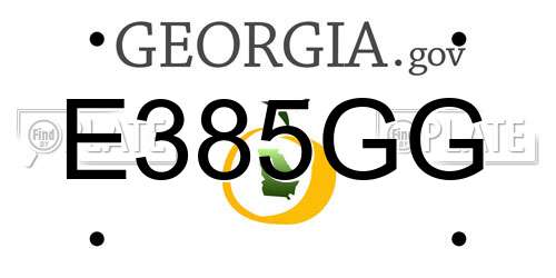 E385GG Georgia License Plate